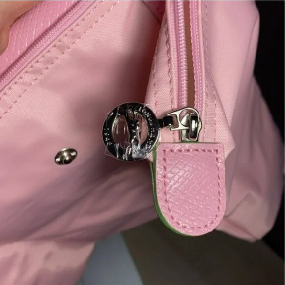NWT Longchamp Le Pliage Original Large Shoulder Nylon Bag Tote IN Pink - Picture 4 of 5